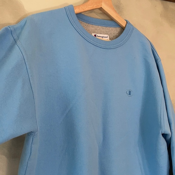 Champion Powerblend Fleece Crew Sweatshirt- Blue M - Picture 2 of 10